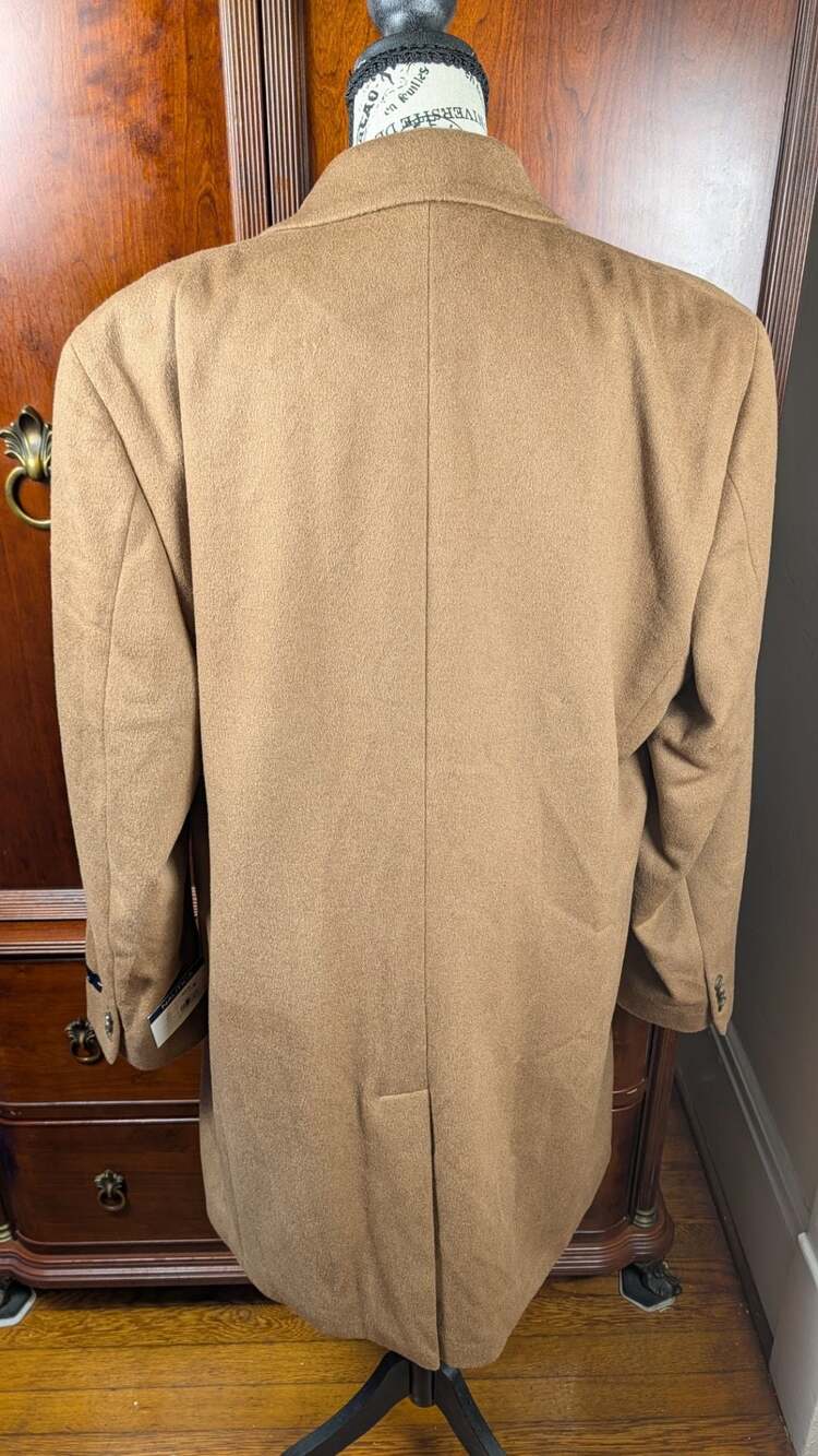Nautica Men's Camel Wool blend Trench Coat 42R - Picture 2 of 7